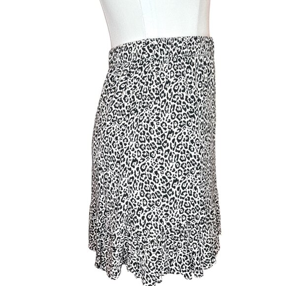 American Eagle Leopard Print Ruffle Mini Skirt Juniors Small Y2K Soft Grunge - Picture 5 of 10
